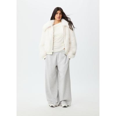 Stradivarius Faux fur jacket Ecru M