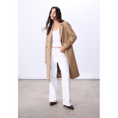Stradivarius Long straight coat camel L