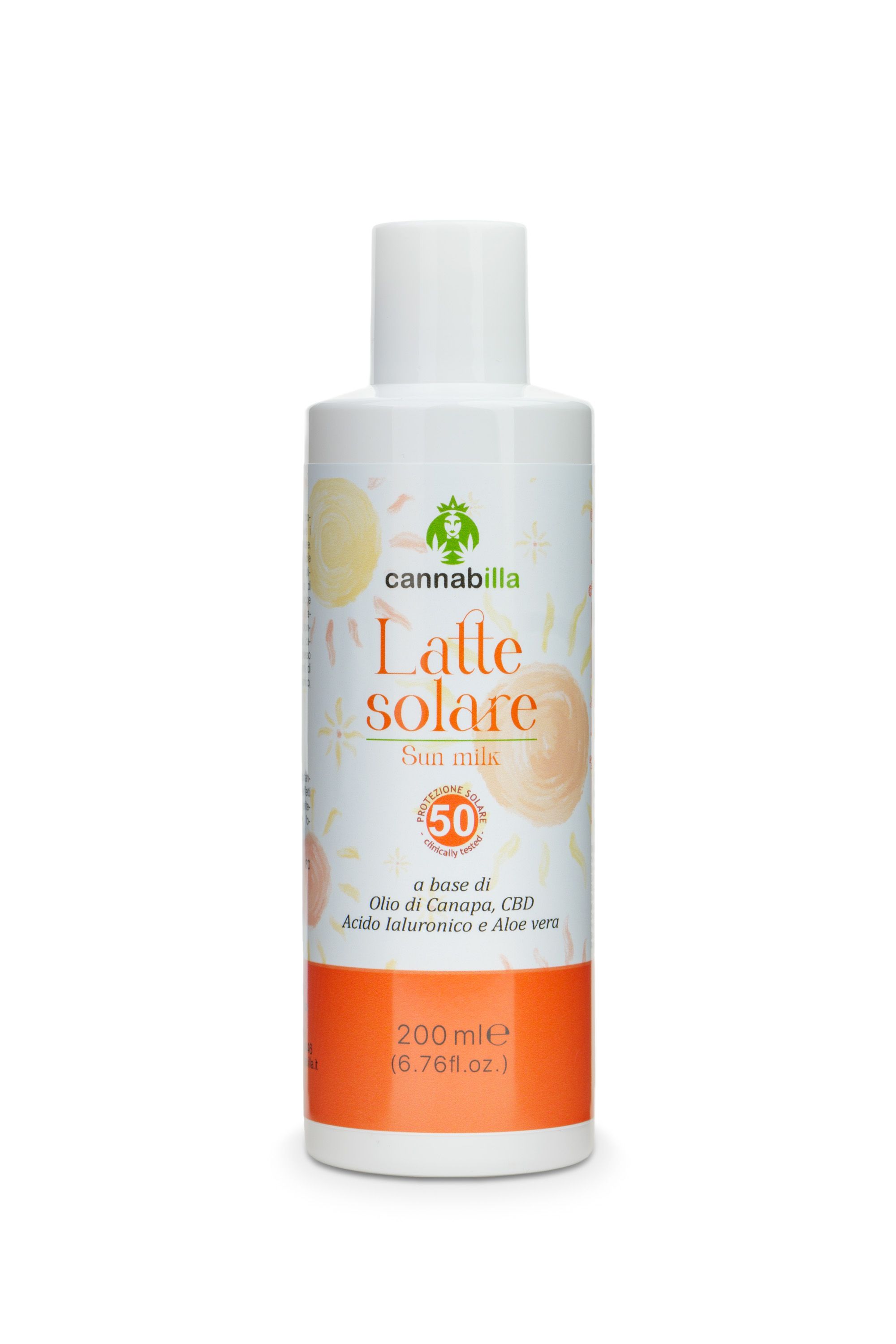 Cannabilla - Latte Protezione Solare alla Canapa SPF 50 200 ml Crema s