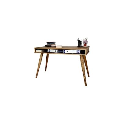 Ócrea Massivholz-Schreibtisch mit 4 sehr stabilen Beinen XXL- 130 x 60 Cm Image
