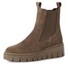 Chelseaboots TAMARIS, Damen, Gr. 39, grau (taupe), Veloursleder, modisch, Schuhe, Plateau, Stiefelette, Schlupfschuh mit T-Logoprägung