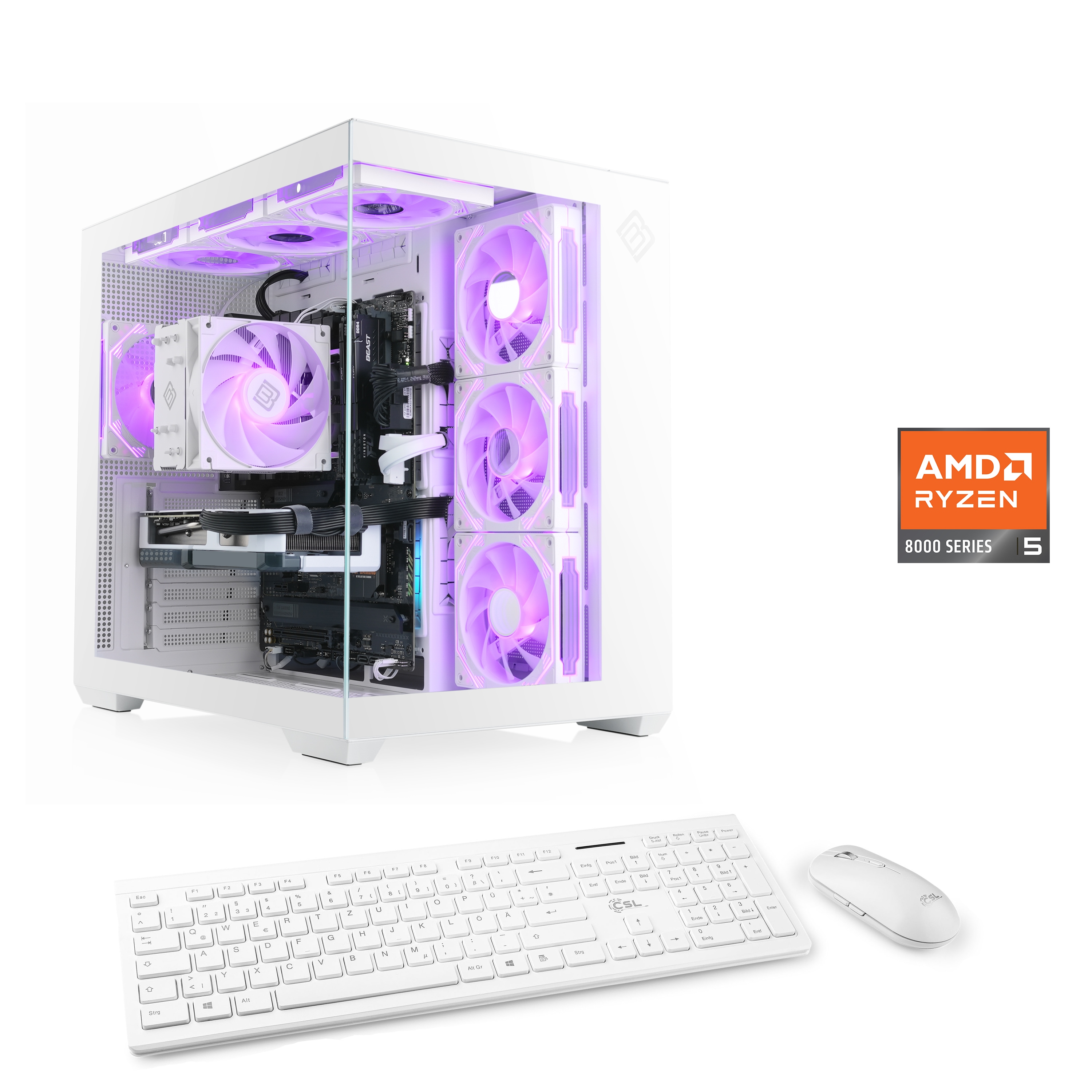 CSL PC "Vitrum Advanced V24487", weiß, Microsoft Windows 11 Home (64 Bit), 16 GB RAM 500 GB SSD, Desktop-PCs, PC Image