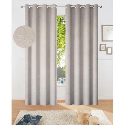 Gardine MY HOME "Fleuriss" Gr. 1, grau, B:135cm H:145cm, Polyester, Gardinen Image