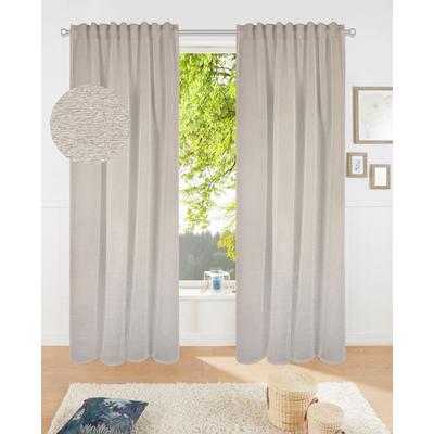 Gardine MY HOME "Fleuriss" Gr. 3, grau, B:135cm H:225cm, Polyester, Gardinen Image