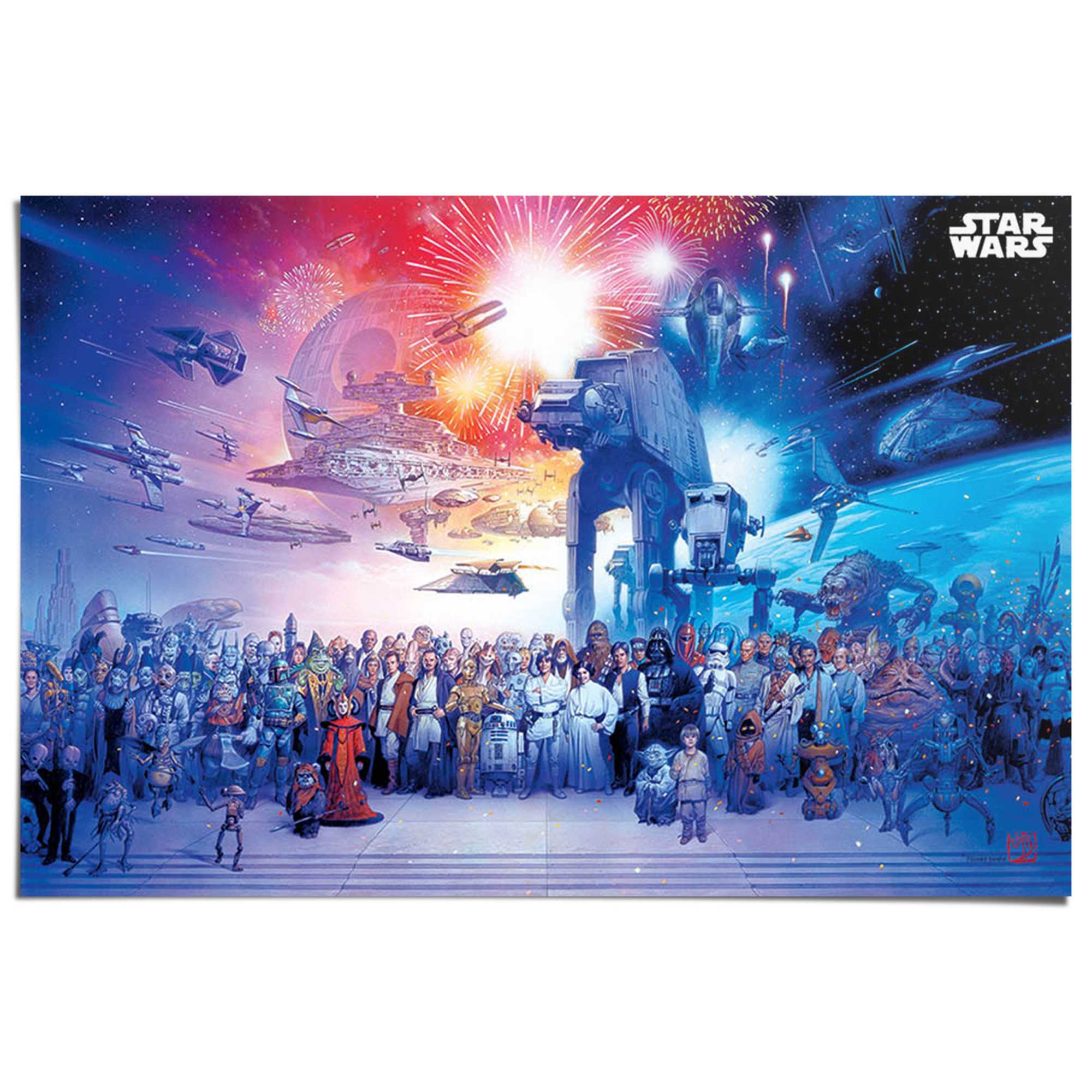 Poster REINDERS "Star Wars - universe", blau (farbe bild(er): blau), B:91,5cm H:61cm T:0,1cm, Papier, Bilder Image
