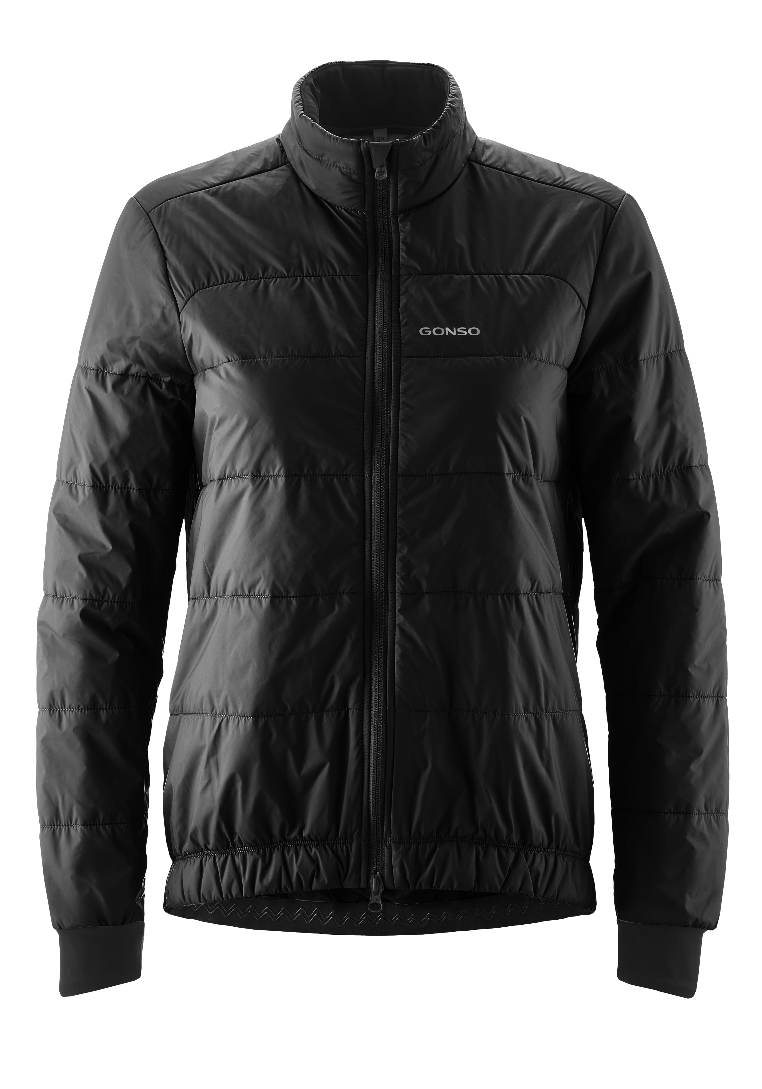 Fahrradjacke GONSO "Trail Jacket Primaloft W", Damen, Gr. 48, schwarz, 57% Polyamid, 28% Polyester, 15% Elasthan, Jacken, Herren Radjacke, warme und atmungsaktive Primaloft-Jacke Image