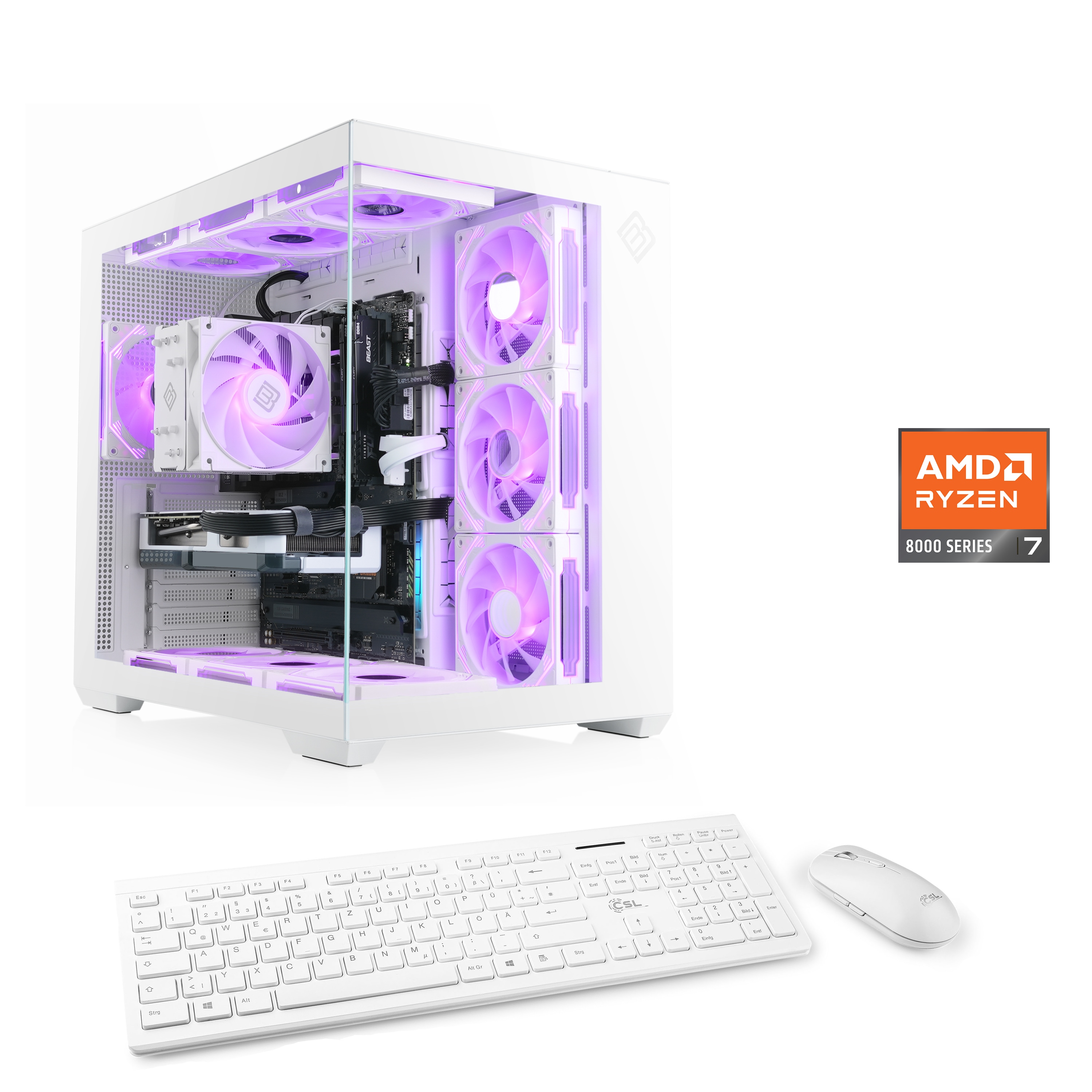 CSL PC "Vitrum Advanced V24509", weiß, Microsoft Windows 11 Home (64 Bit), 16 GB RAM 500 GB SSD, Desktop-PCs, PC Image