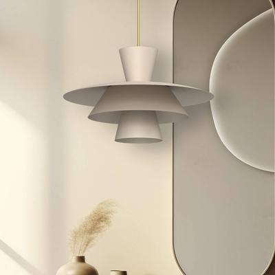 Hängelampe Plato Luminex, dimmbar, creme / amber, für Wohn- / Esszimmer, Metall, Modern, Pendelleuchte Image