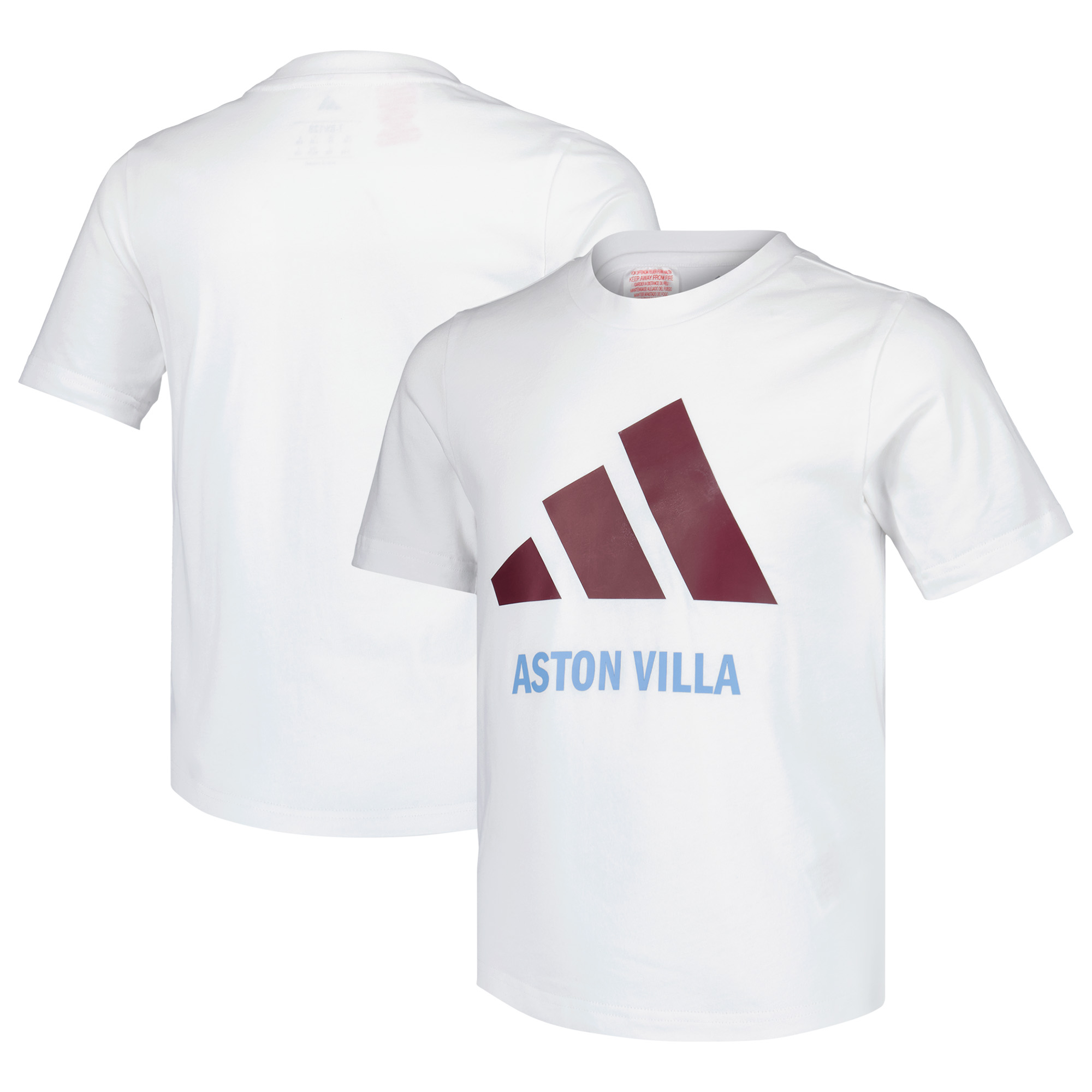 Aston Villa adidas Grafik-Logo-T-Shirt – Weiß – Kinder Image