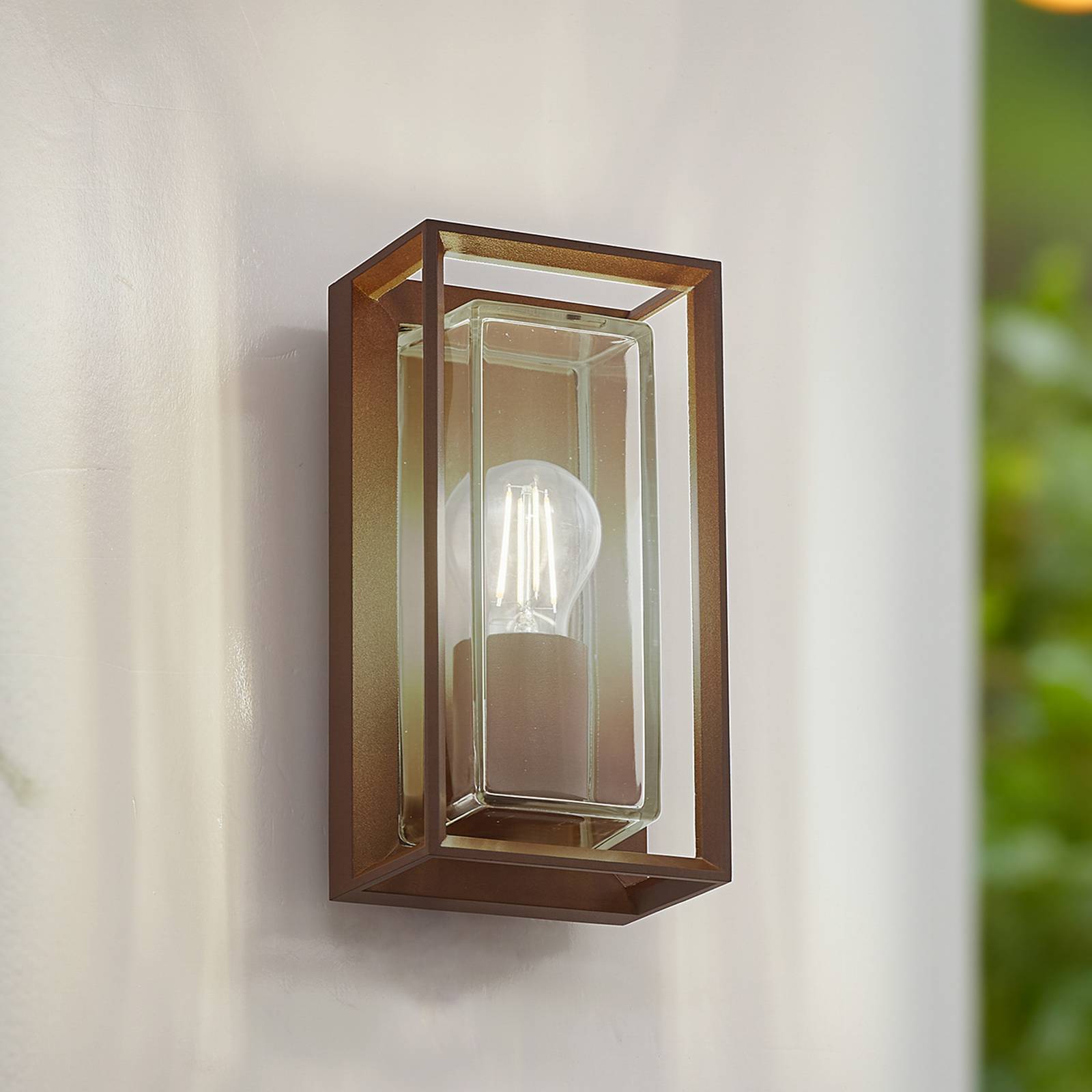 Outdoor Wall Light Ismera Arcchio, dimmable, Brown / rust, Aluminium, Modern, Outdoor Wall Light