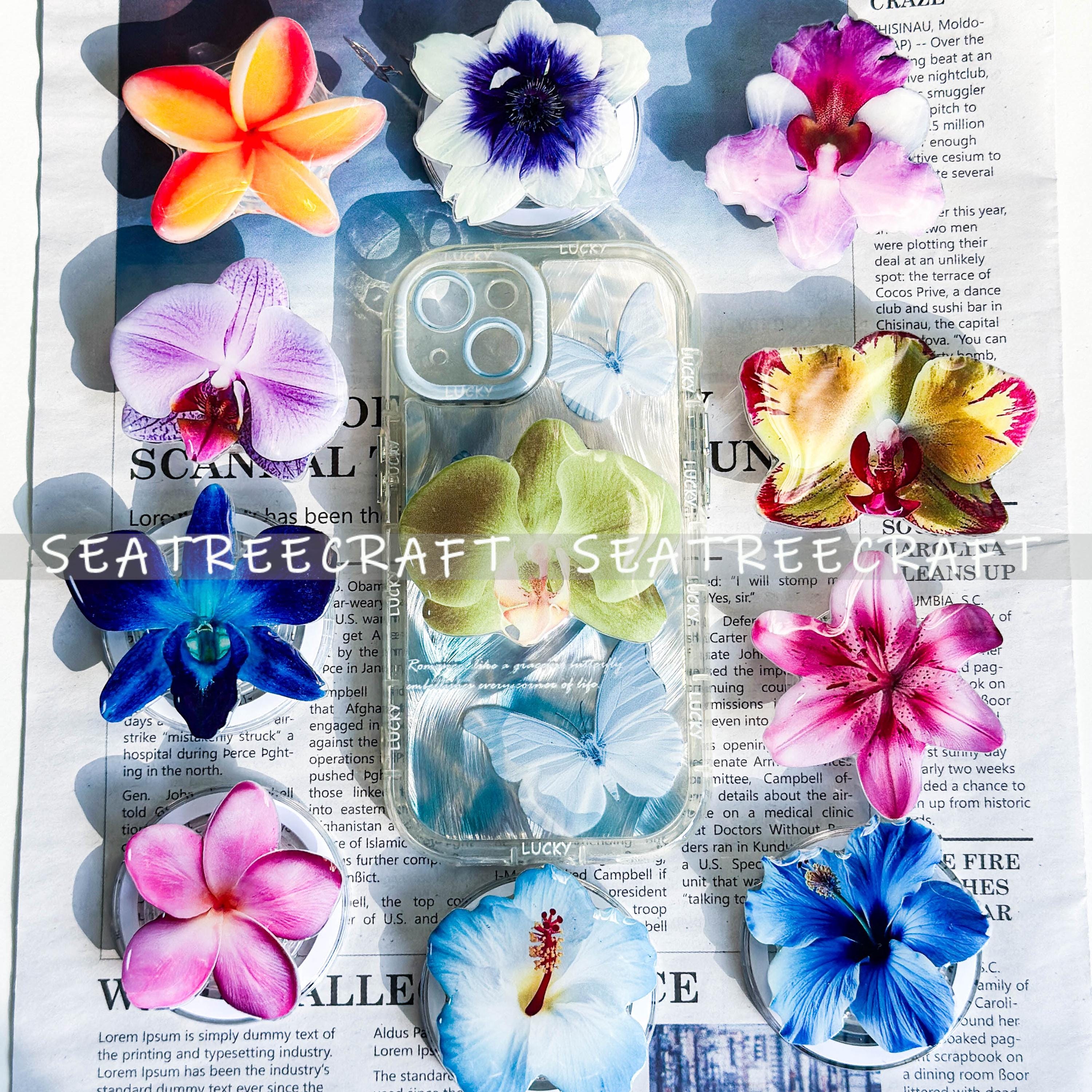 Supporto per telefono a forma di fiore di orchidea, supporto magnetico per telefono a forma di ibisco, supporto floreale a forma di fiore di giglio pe