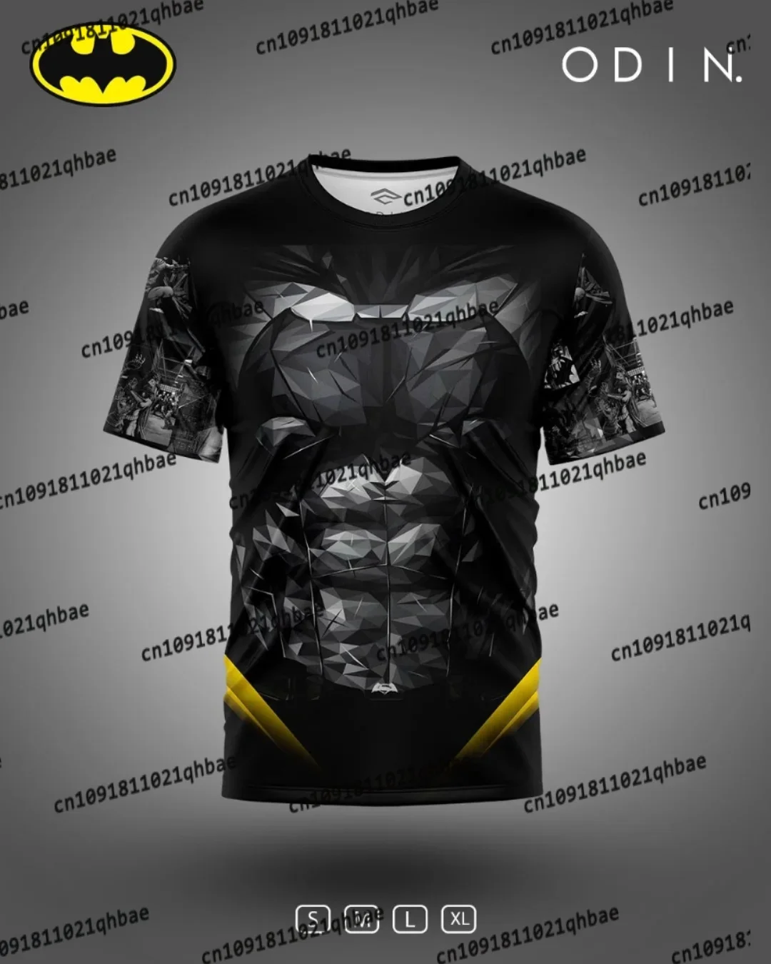 Batman 3D-Cartoon-Rollenspiel-Kostüm für Kinder/Erwachsene, Halloween, übergroß, atmungsaktiv, bequem, für Herren und Damen, modisches Freizeit-T-Shirt Image