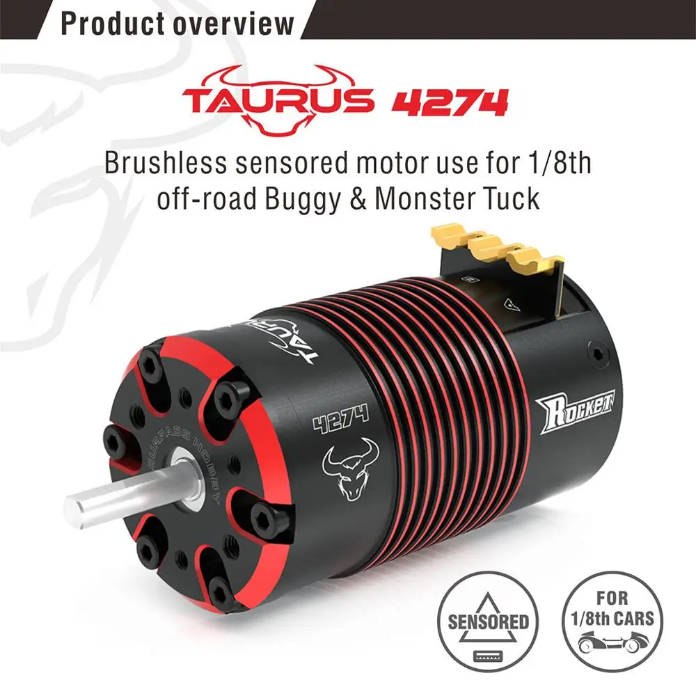 Rocket V2 4268 4274 2700KV 2450KV 2150KV 1850KV 1550KV 2200KV 1950KV Sensored Bürstenloser Motor für 1/8 RC On-Road Off-Road Auto