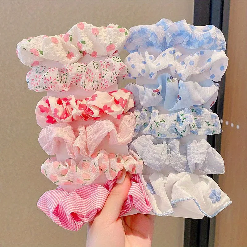 6 Teile/satz Haar Zubehör Für Mädchen Haarband Haarbänder Scrunchy Haar Krawatten Seile Pferdeschwanz Halter für Frauen oder Mädchen Image