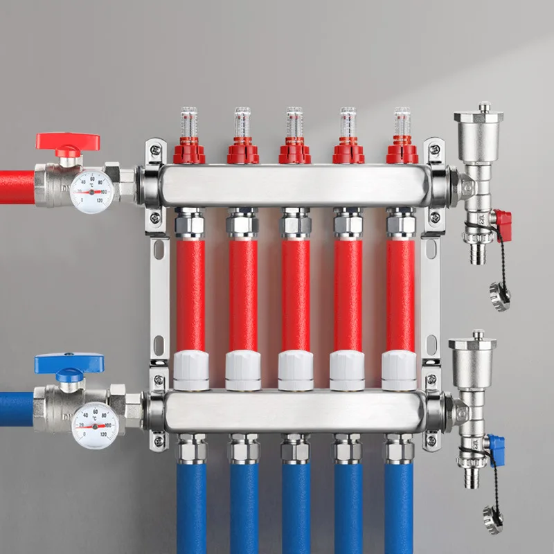 L Haushalts-Bodenheizung, 2,5 cm, 304 Edelstahl, intelligenter Verteiler, doppelter Wassersammler, Großhandelsteilsystem Image