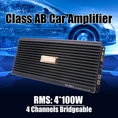 Class AB Car Amplifier 4 Channel Audio Speaker Cars Audio Stereo Surround RMS 4*100W High Power Subwoofer Amplifier Audio Player