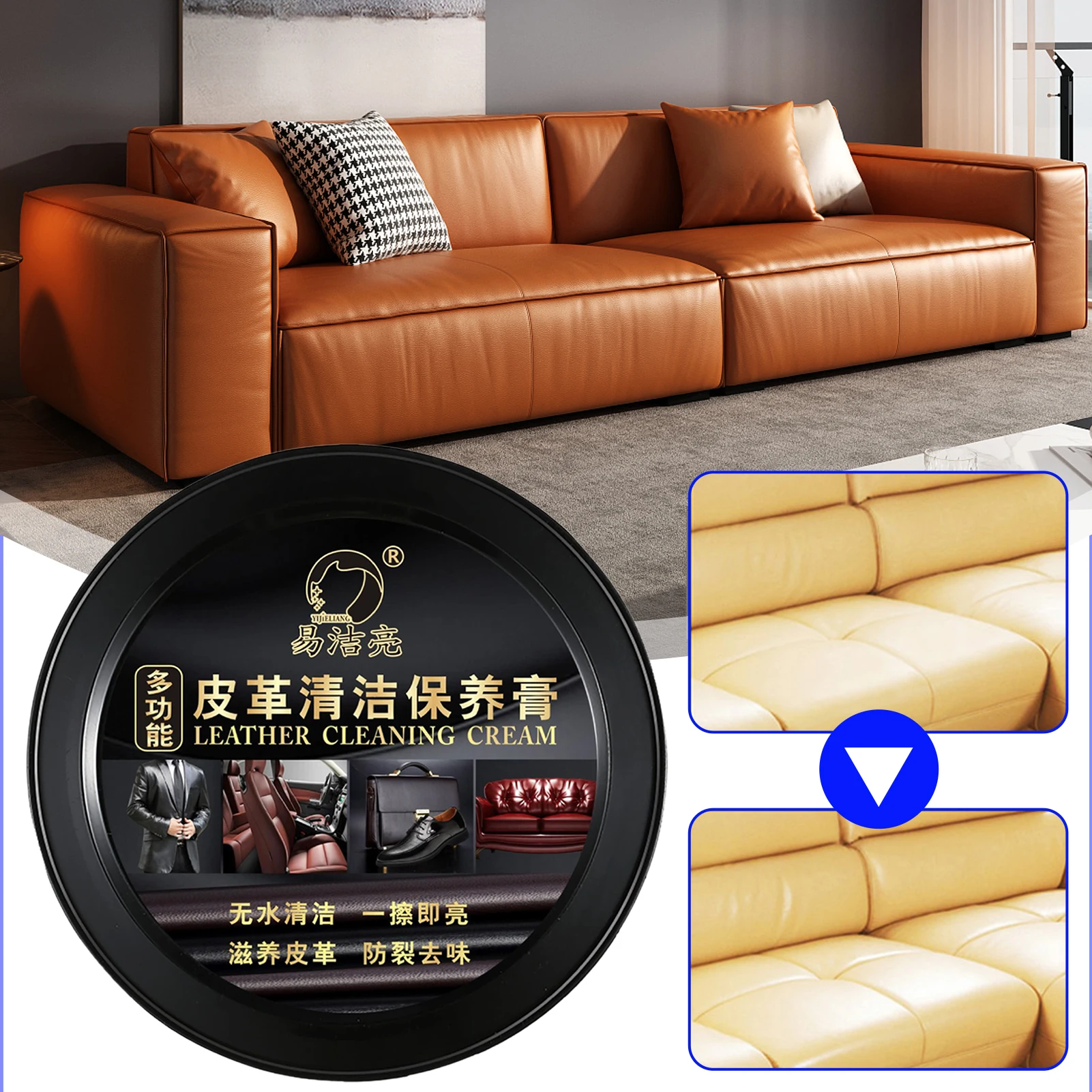 Lederreiniger langlebiger Effekt Ledermöbel Reinigung Paste Mehrzweck-Lederreinigung Reparaturcreme für alles Leder