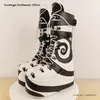 Stilvolle Swirl Print Plateau Booties Street Style Round Toe Wedges Trendige Schuhe Damen Frühling Herbst Kreuzgebundene Stiefeletten