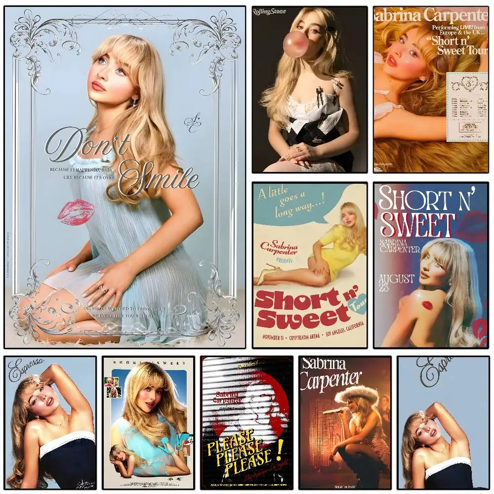 Cooles Singer S-Sabrina Carpenter Poster HD klebrige Wand wasserdicht Zuhause Wohnzimmer Schlafzimmer Wohnheim Bar ästhetische Dekoration Image