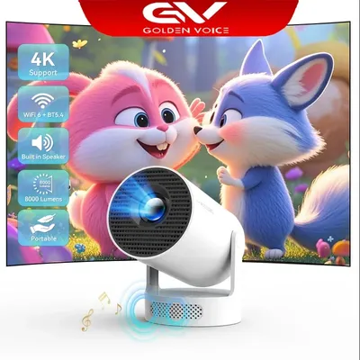 Mini Portable Projector HY300 Ultra HD 4K 720P Android 11 with LED Video with 5W Speaker Home Theater Outdoor Projector