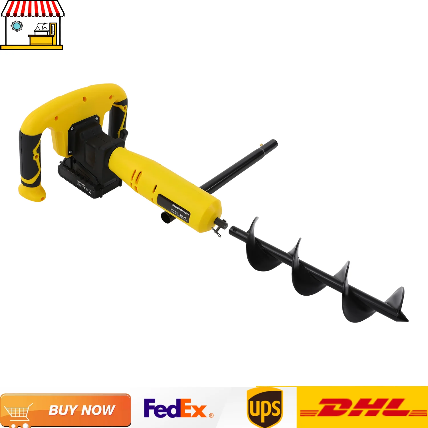 Kabelloser Spiralbohrer für elektrische Gartenschnecke | Wiederaufladbarer Garten-Blumenpflanzer, Erdbohrer, Pflanzloch-Bagger-Werkzeug Image