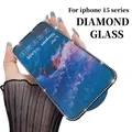 Vetro temperato per iPhone 15 Pro Max 15 Plus 3D Stereoscopico Diamante intarsiato Anti peeping Opaco 4K HD Protezione schermo in vetro 15