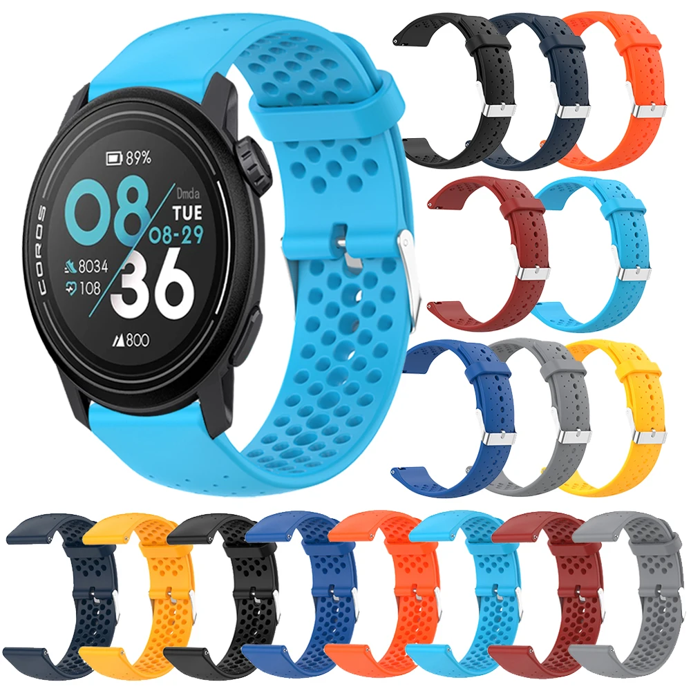 Atmungsaktives Smartwatch-Armband für COROS PACE Pro 3 2 APEX 2 Pro 42 mm 46 mm Sportband für TicWatch GTW 20 mm 22 mm Silikon-Armband Image