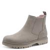 Chelseaboots TAMARIS, Damen, Gr. 38, grau (hellgrau), Nubukleder, Elastischer Einsatz, unifarben, casual, Schuhe, Blockabsatz, Basicboots, Stiefelette mit dezenten Ziernähten