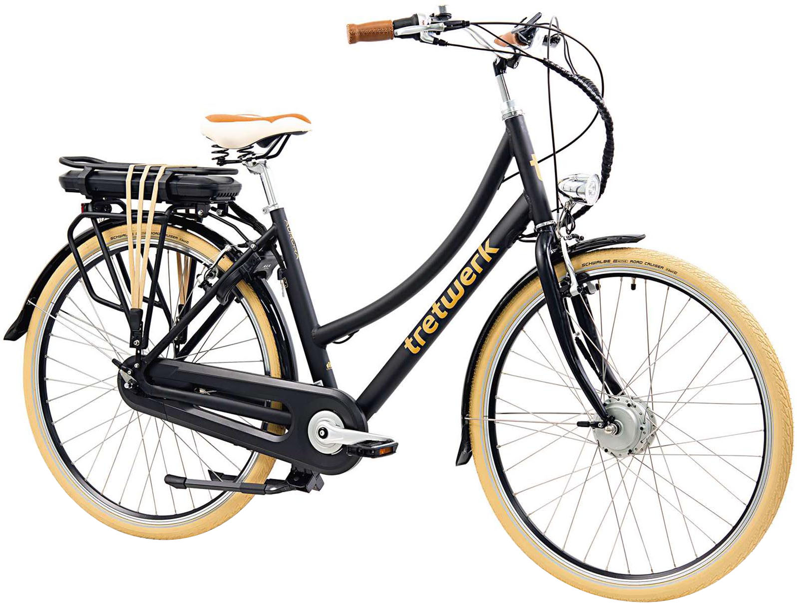 E-Bike TRETWERK "Aurora" Gr. 50, schwarz, Elektrofahrräder, 50cm, 28 Zoll (71,12cm), Pedelec, Elektrofahrrad für Damen u. Herren Image