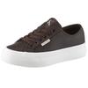 Plateausneaker CALVIN KLEIN JEANS "VULC FLATF LACE UP LTH CK", Damen, Gr. 39, rot (bordeaux), Leder, Lederimitat, unifarben, sportlich, Schuhe, Schnürschuh, Halbschuh, Freizeitsneaker mit CK-Logo