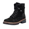 Winterstiefelette REMONTE "Elisabeth Hurley-Collection", Damen, Gr. 45, schwarz, Nubukleder, Filz, Textil, casual, Schuhe, Schnürboots mit wasserabweisender TEX-Membran und Fiber Grip