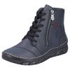 Schnürboots RIEKER, Damen, Gr. 36, blau (dunkelblau), Lederimitat, casual, Schuhe, Schnürstiefelette, Casual-Boots mit weicher Innensohle