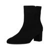 Stiefelette GABOR "Gabor Stiefelette Veloursleder", Damen, Gr. 37,5, schwarz, Veloursleder, elegant, Schuhe
