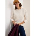 Sweatshirt CECIL, Damen, Gr. XXL (46), beige (light beige), Sweatware, Obermaterial: 85% Polyester, 13% Viskose, 2% Elasthan, unifarben, Strukturmuster, casual, regular fit normal, Rundhals, Langarm elastischer Bund, Sweatshirts, mit Zebra...