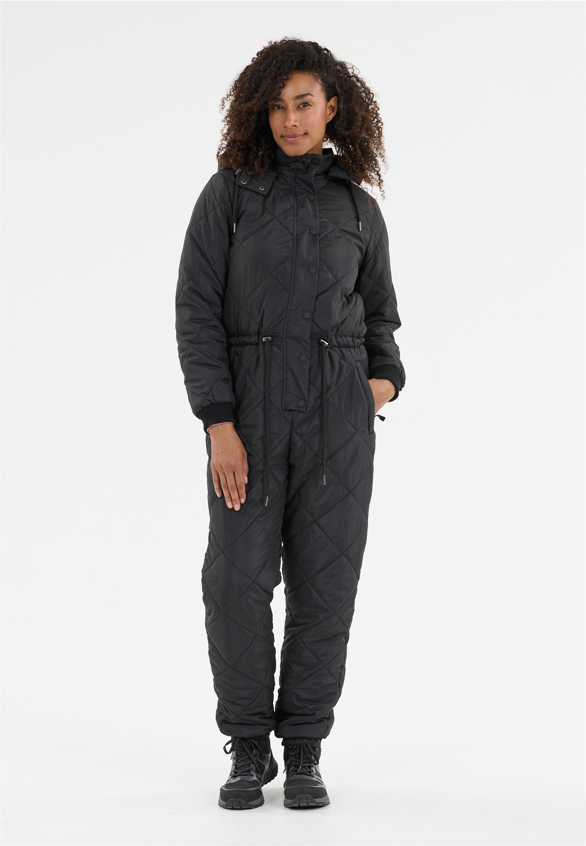 Overall WHISTLER "Minas", Damen, Gr. 44, EURO-Größen, schwarz, 100% Polyester, lang, ohne Ausschnitt, Overalls Overall, mit wasserabweisenden Eigenschaften