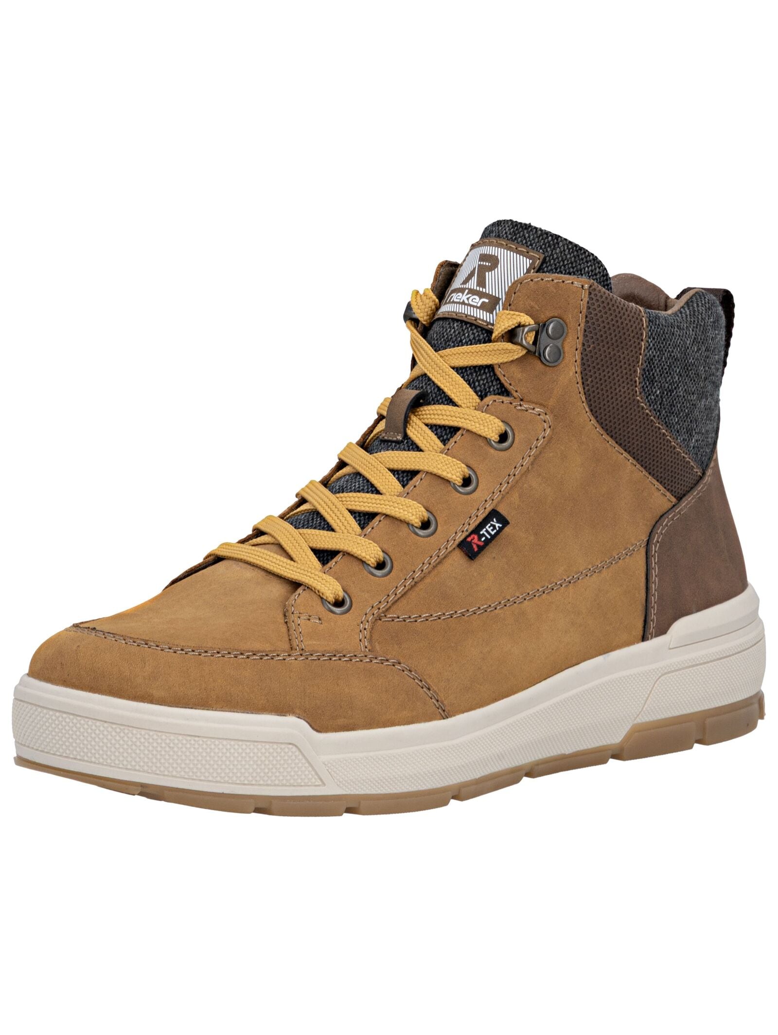 Schnürstiefelette RIEKER "Rieker Stiefelette Leder", Herren, Gr. 43, beige, braun, Leder, Schuhe Image