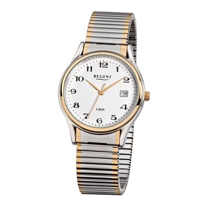 Quarzuhr REGENT, silber (silberfarben, goldfarben), Armbanduhren, Herren, Armbanduhr, Herrenuhr, Edelstahlarmband, analog, Tag Image