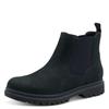 Chelseaboots TAMARIS, Damen, Gr. 36, blau (navy), Nubukleder, Elastischer Einsatz, unifarben, casual, Schuhe, Blockabsatz, Basicboots, Stiefelette mit dezenten Ziernähten