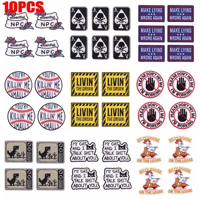 10PCS/lots Wholesale Embroidered Patches DIY Letter Slogan Patch Iron On Patches For Clothing Thermoadhesive Patches For Clothes