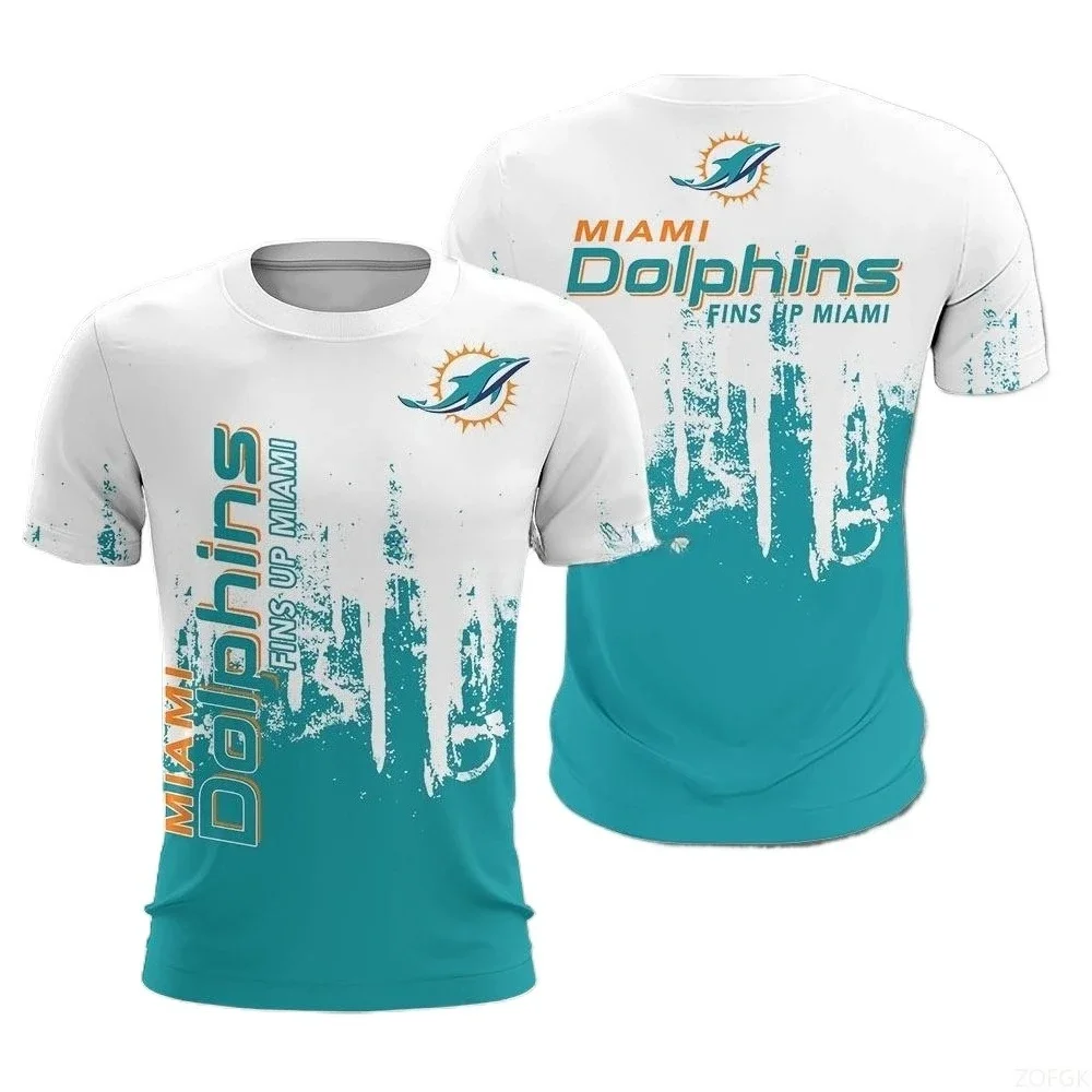 2025 European and American Fashion New Rugby Ball Wear Printed Summer Sports Short Sleeve Comfortable Casual Round Neck T-shirt