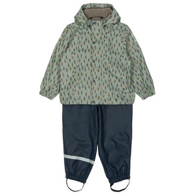 Mikk-Line - Kid's PU Rain Set with Fleece Suspension 104 - Regenset Gr 110 bunt Image