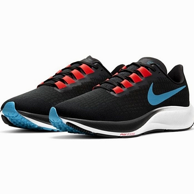 Nike Shoes | Great Used Condition Nike Air Zoom Pegasus 37 Men's Running Shoes No Insoles | Color: Black/Blue | Size: 11