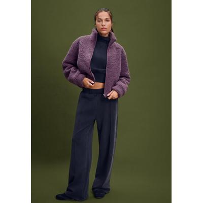 Stradivarius Zip-up faux shearling lined jacket Purple XL