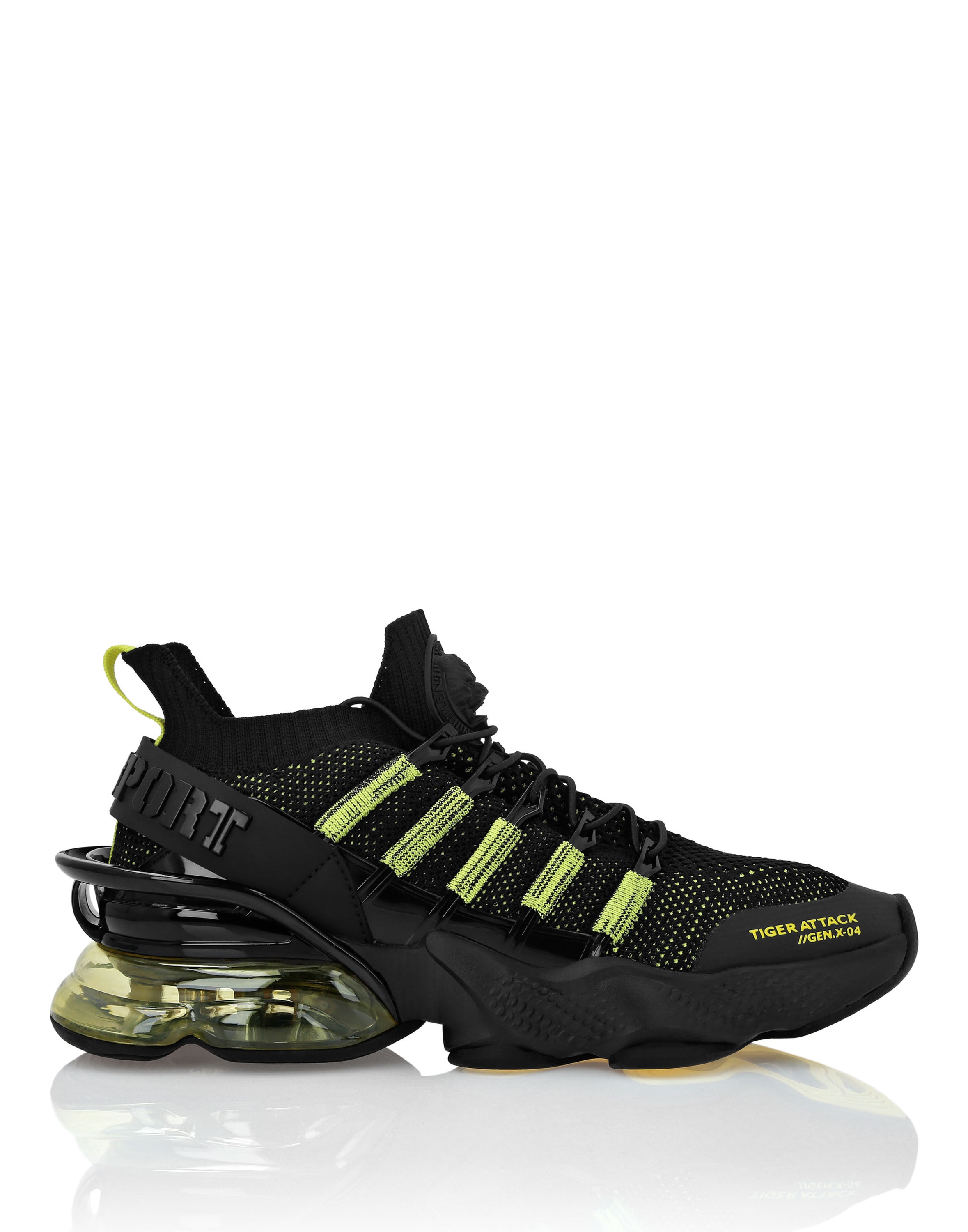 Sneaker PLEIN SPORT "Tiger", Gr. 47, Normalschaft, gelb (0229, schwarz, gelbfluo), Schuhe