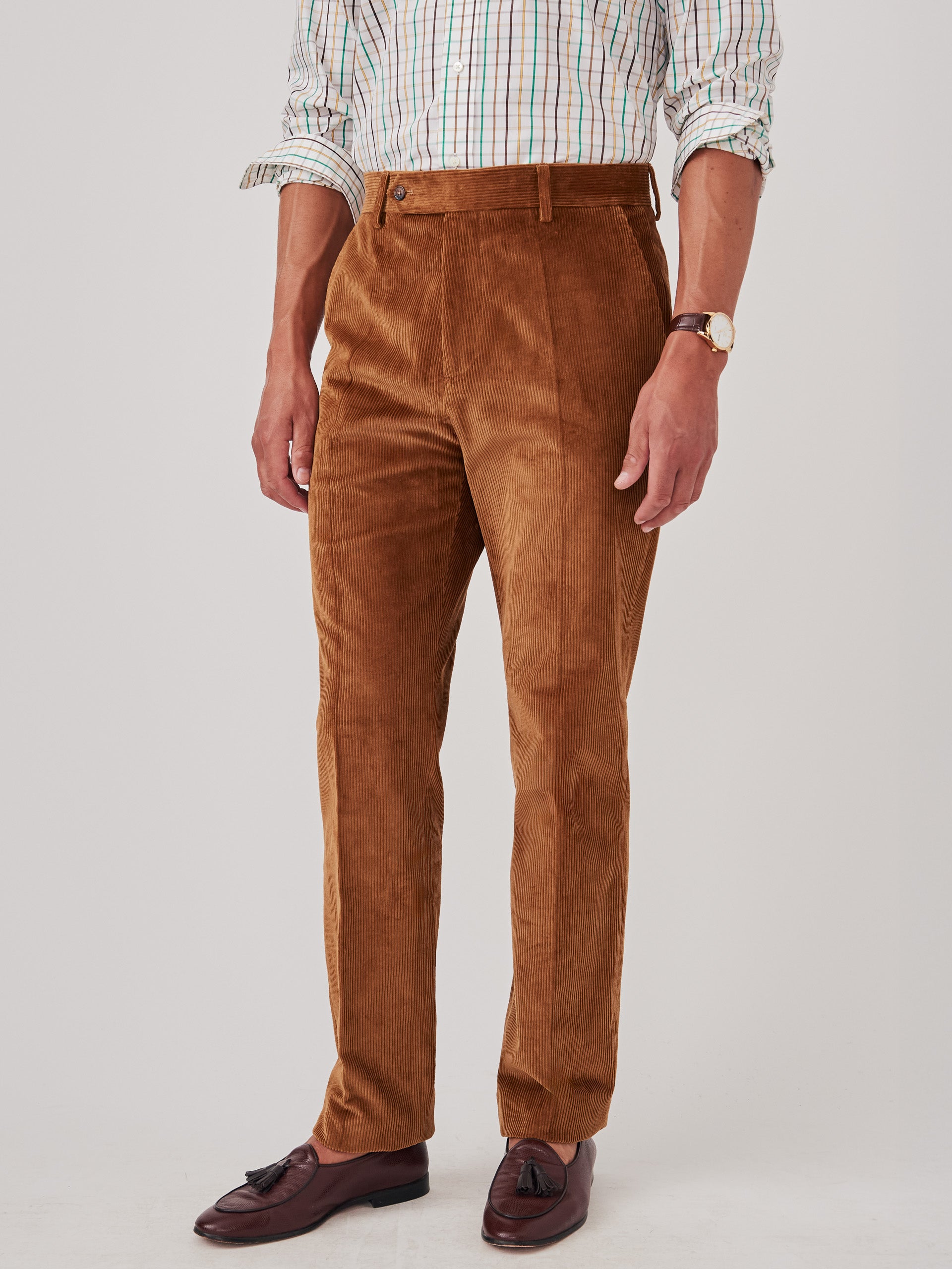 J.McLaughlin Men's Oxford Corduroy Pants Caramel, Size 36 | Cotton