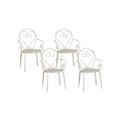 Poltrona da giardino impilabile in Metallo Beige Stile ferro battuto - Lotto di 4 - GUERMANTES