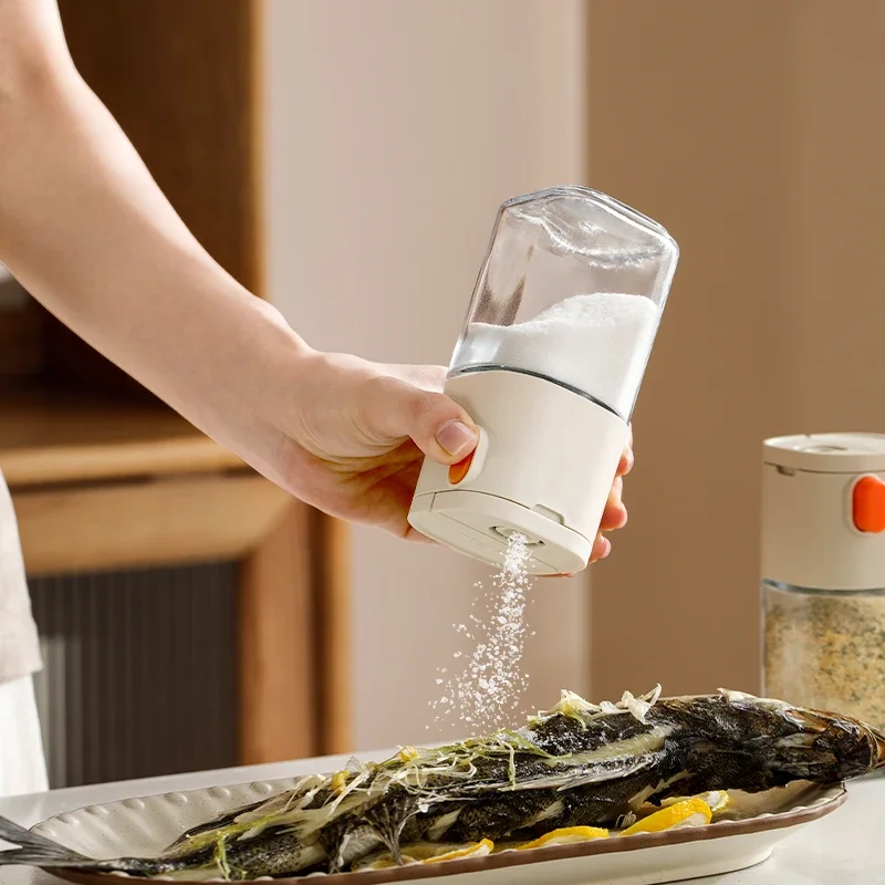 180 ml Neue Doppel Mund Gewürz Kolben Salz Streuer Feuchtigkeit Beweis Abdichtung Glas Subpaket Kolben Küche Pfeffer Gewürz Kolben Image