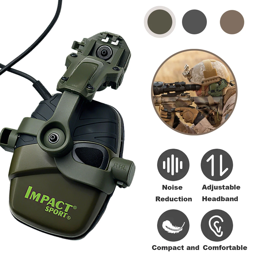 Armee Schießen Ohrenschützer 23NRR Taktische Jagd Headset Elektronische Gehörschutz Aktive Noise Reduction Sound Pickup Kopfhörer Image