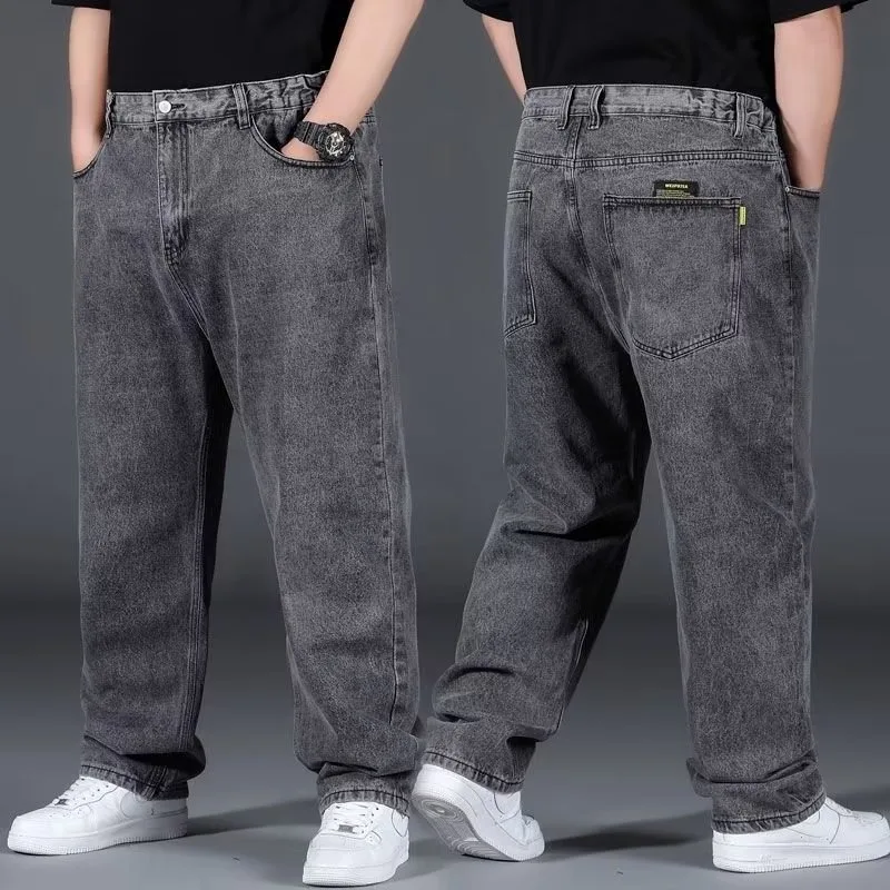 Übergroße Jeans für Herren, männliche Jeans, Hosen, Denim-Hosen, Herren-Jeans, große Größe, Baggy, Y2k, Herren-Cargo-Schwarz, neue Hose mit weitem Bein