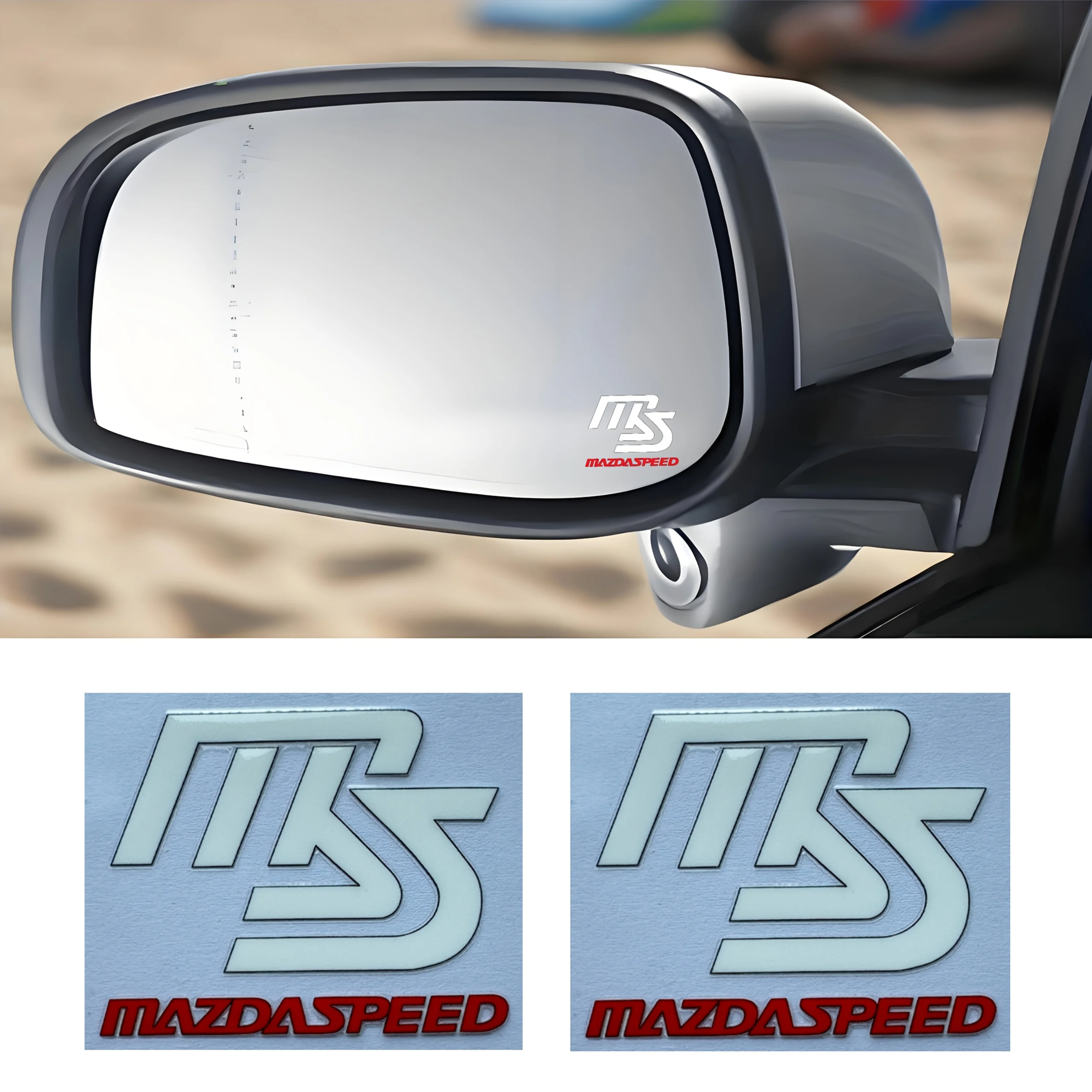 2 Stück Mazdaspeed-Emblem-Aufkleber für Mazda 3 RX8 CX5 CX9 MX5 RX7 Atenza Außenlogo Image